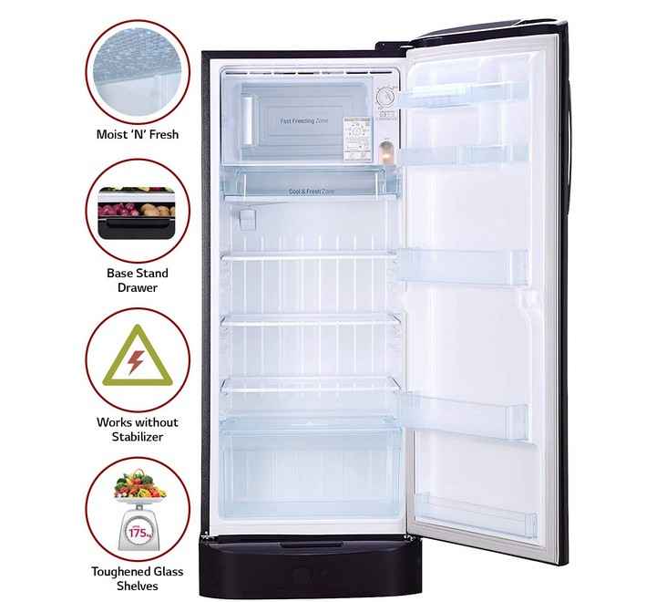 LG 235 L Direct Cool Single Door 4 Star Refrigerator  (Purple Glow GLD241APGYPG)